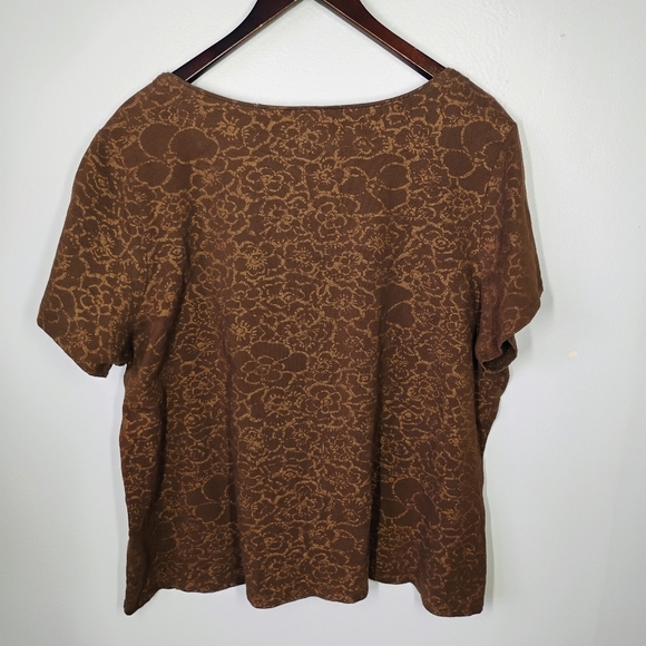 Coldwater Creek Floral Sequin Top Short Sleeve Casual Fairy Plus Size 2X - Picture 4 of 10